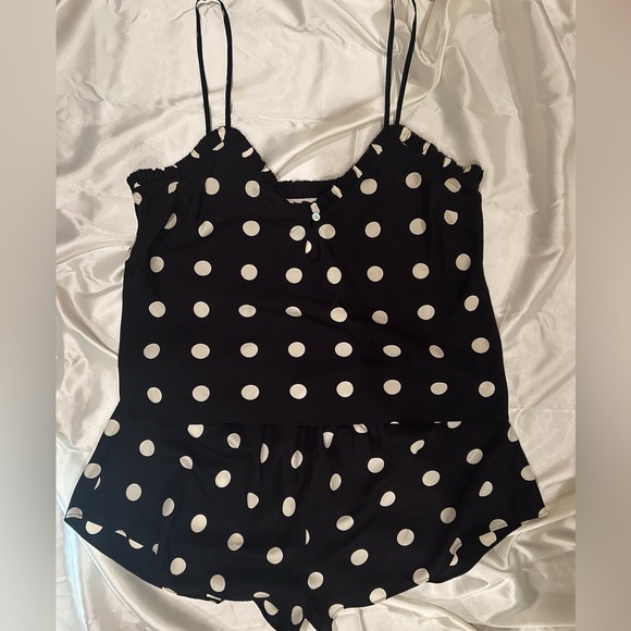 NWOT Doen Louise Black & White Polka Dot Silk Camisole in Solstice Sky, Size M - Picture 7 of 16